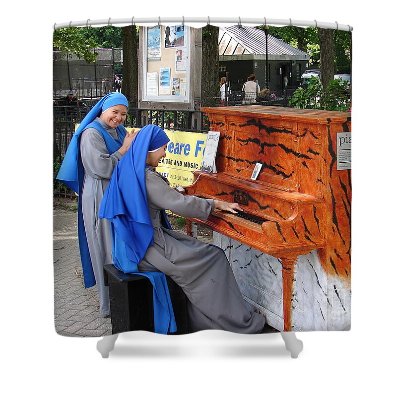 Piano Shower Curtain featuring the photograph Piano Nuns by Cole Thompson