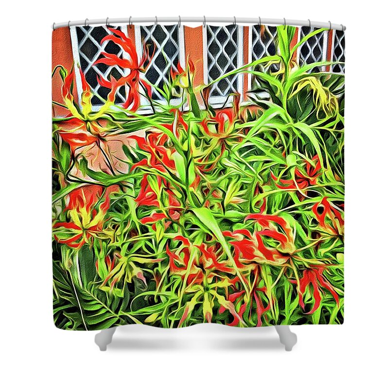 Alicegipsonphotographs Shower Curtain featuring the photograph Pieces of Orange and Red by Alice Gipson