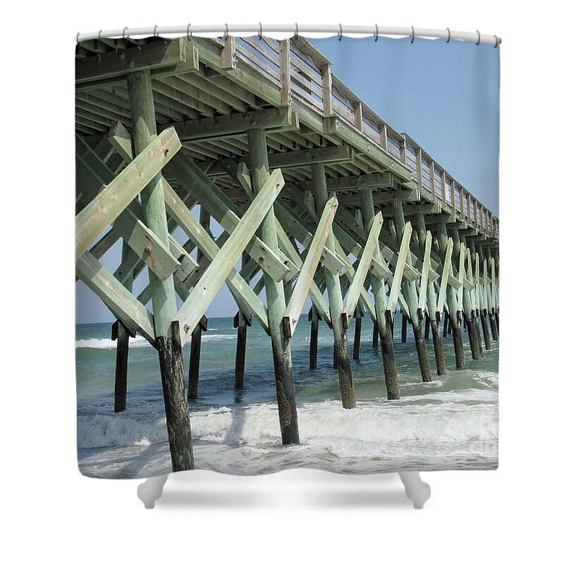 Pier Shower Curtain featuring the photograph Pier Strength by Roberta Byram