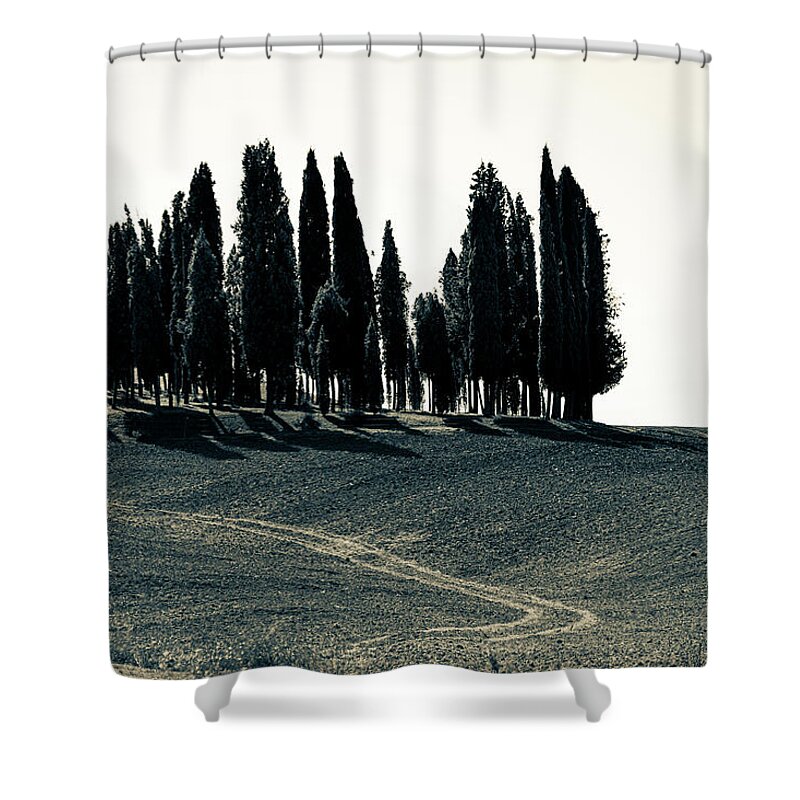 Pierenza Shower Curtain featuring the photograph Pierenza, Italy, countryside by Marian Tagliarino