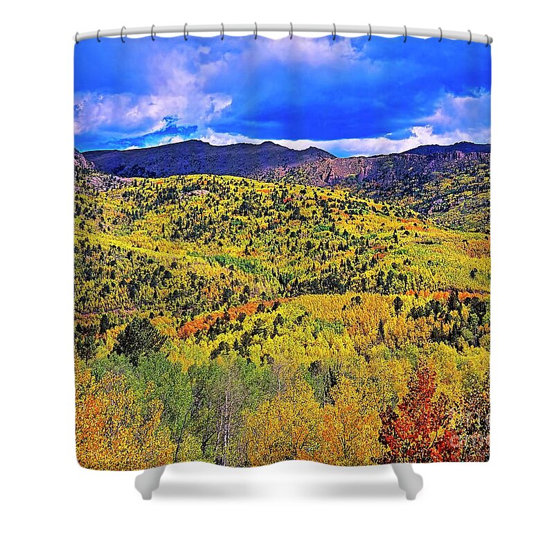 Jon Burch Shower Curtain featuring the photograph Pikes Peak Autumn by Jon Burch Photography
