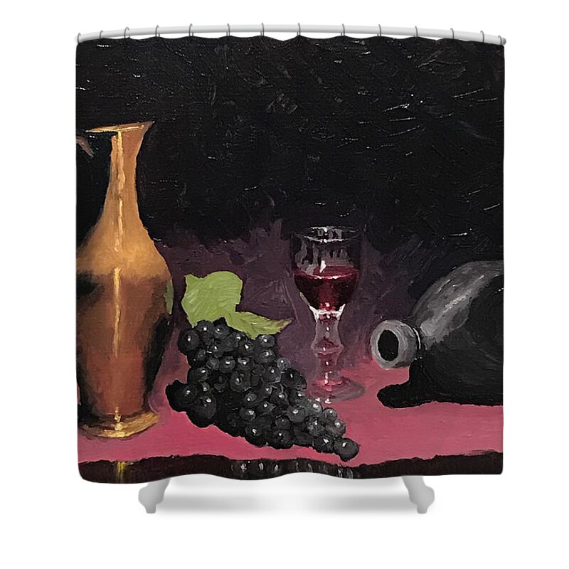 Pinch Bottle Shower Curtain featuring the painting Pinch Bottle by Lisa Marie Smith
