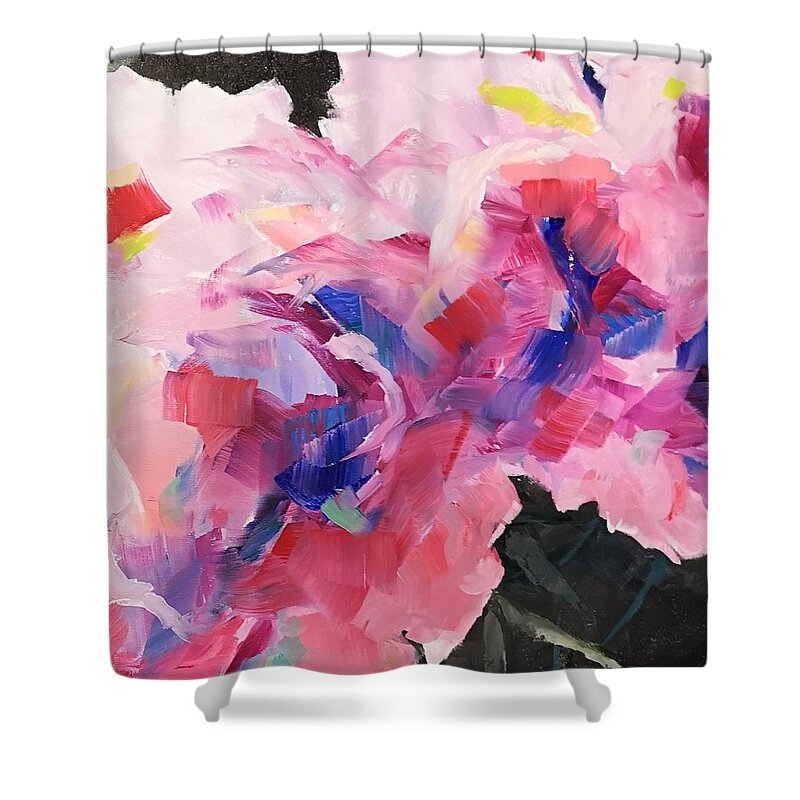 Flowers Shower Curtain featuring the painting Pink Flowers by Sheila Romard