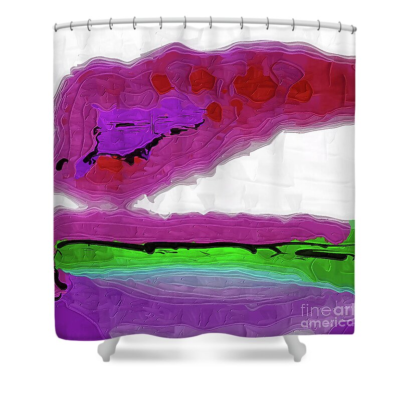 Digital Painting Shower Curtain featuring the painting Pink Sherbert by Kirt Tisdale