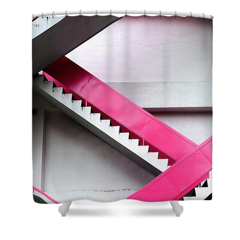  Shower Curtain featuring the photograph Pink Stairs by Eena Bo