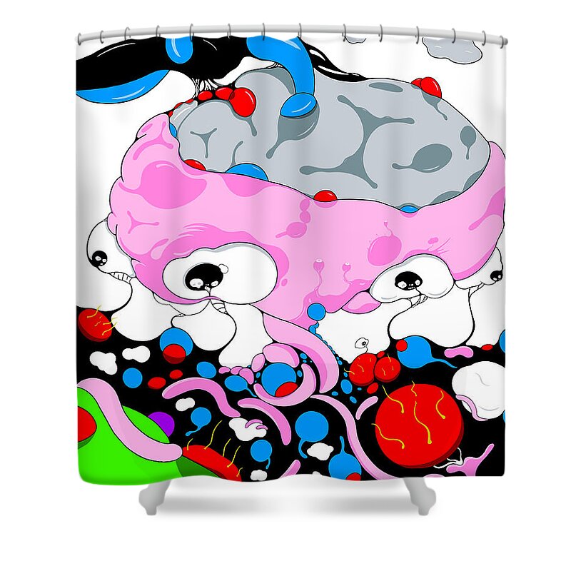 Ai Shower Curtain featuring the digital art Pinky by Craig Tilley