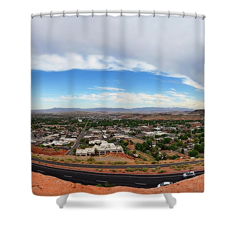 Pioneer Shower Curtain featuring the photograph Pioneer Park Panorama by Eddie Yerkish