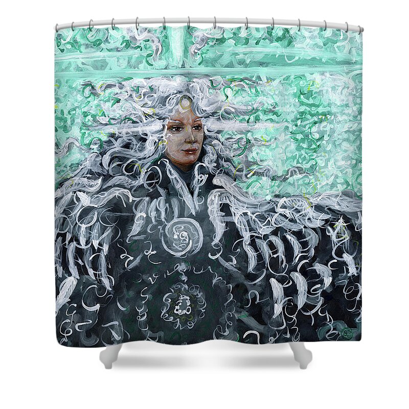 Metaphysical Shower Curtain featuring the painting Planet Creator by Gary Nicholson
