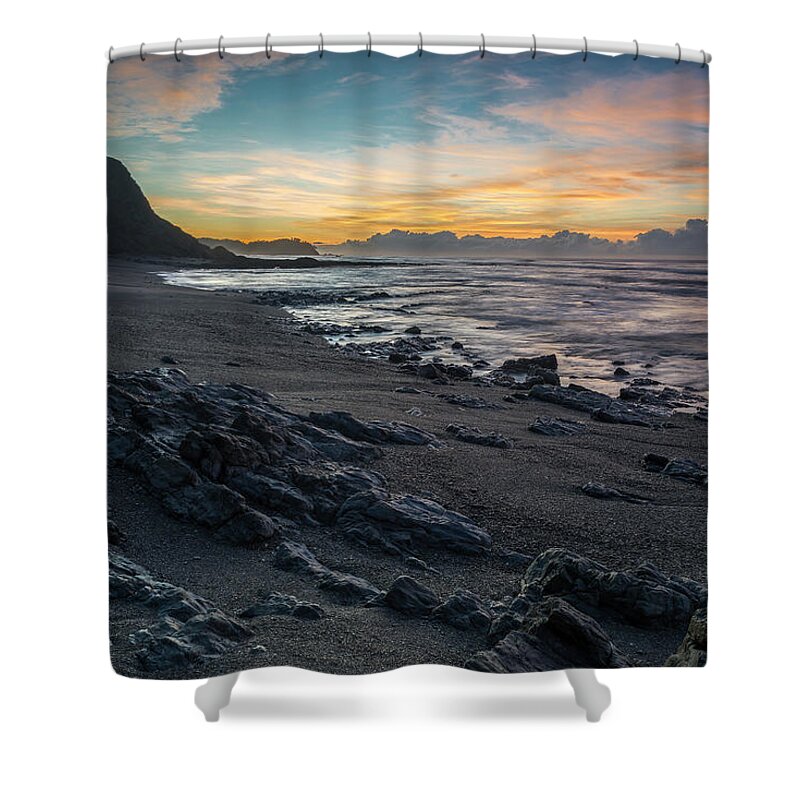Central America Shower Curtain featuring the photograph Playa Escondida at sunrise-Samara-Costa Rica by Henri Leduc