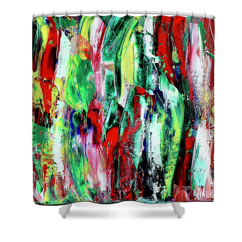 Abstract Shower Curtain featuring the painting Playful Piece 1 by Teresa Moerer
