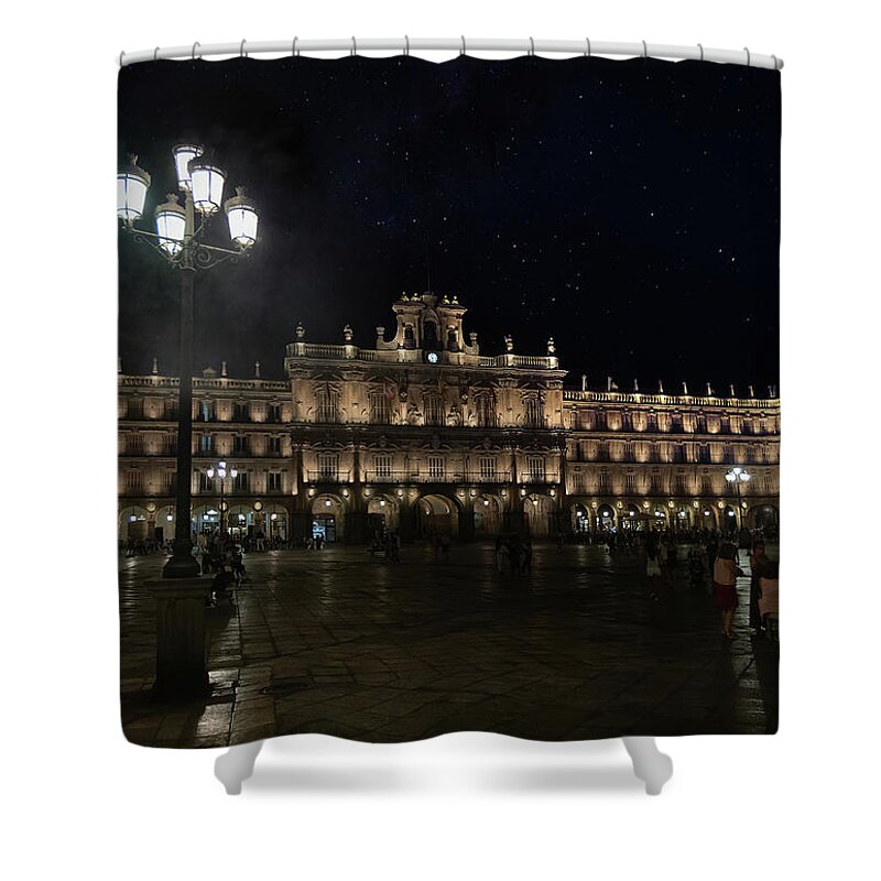 Plaza Shower Curtain featuring the photograph Plaza Mayor Salamanca by Micah Offman