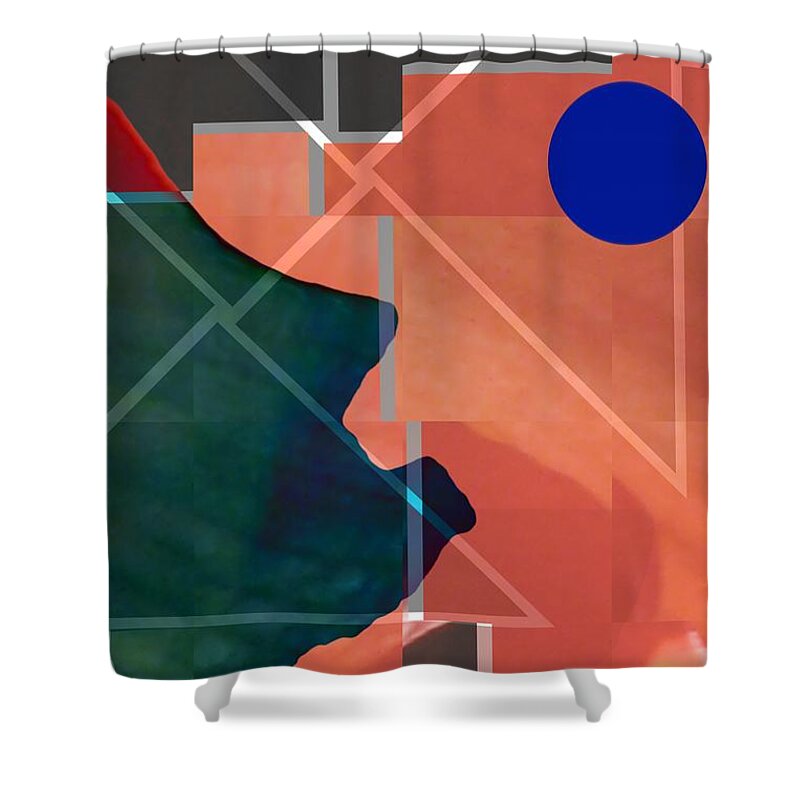 Abstract Shower Curtain featuring the digital art Plots of Land by Jeremiah Ray