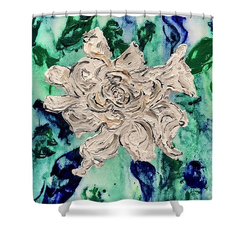 Flower Shower Curtain featuring the painting Plume by Bethany Beeler