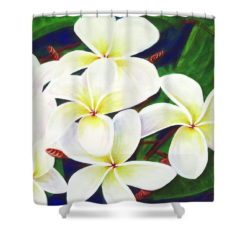 Plumeria Shower Curtain featuring the painting Plumeria Flower #289 by Donald K Hall