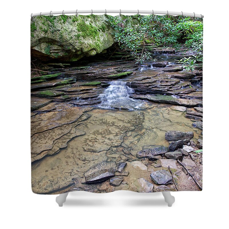 Obed Shower Curtain featuring the photograph Point Trail At Obed 12 by Phil Perkins