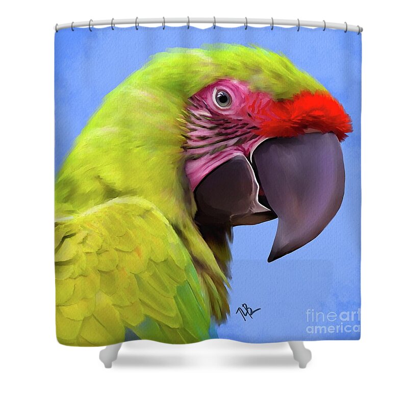 Parrot Shower Curtain featuring the painting Polly by Tammy Lee Bradley