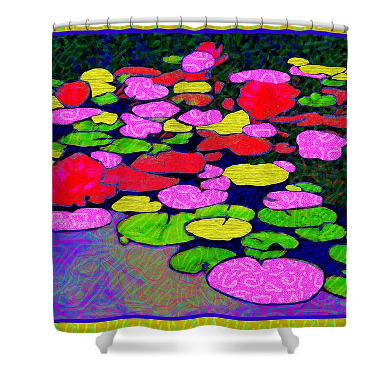 Lily Pads Shower Curtain featuring the digital art Pond Life by Rod Whyte
