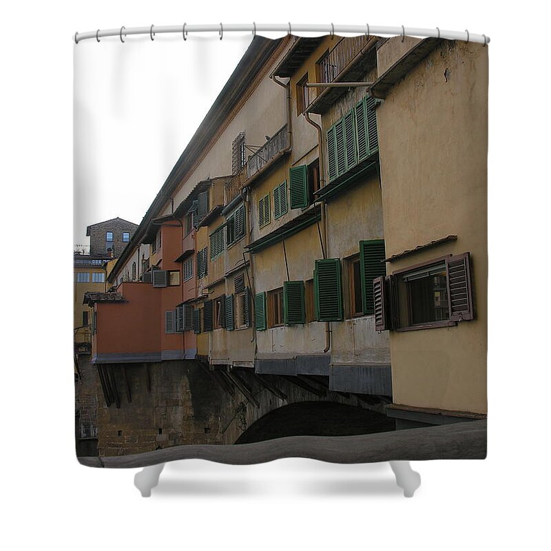 Ponte Vecchio Shower Curtain featuring the photograph Ponte Vecchio by Regina Muscarella