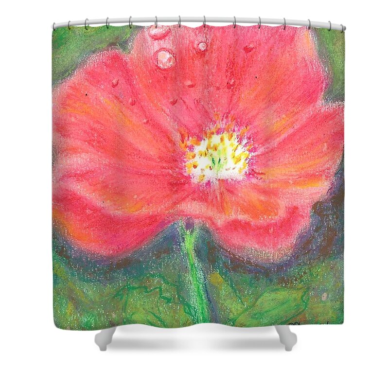 Poppy Shower Curtain featuring the painting Poppy by Monica Resinger