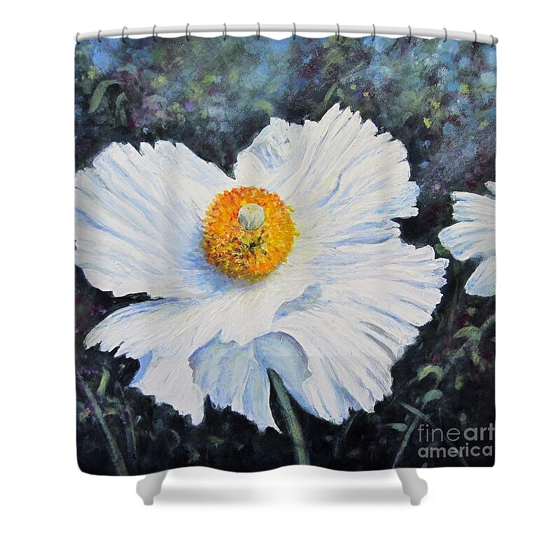 Floral Shower Curtain featuring the painting Poppy by Valerie Travers