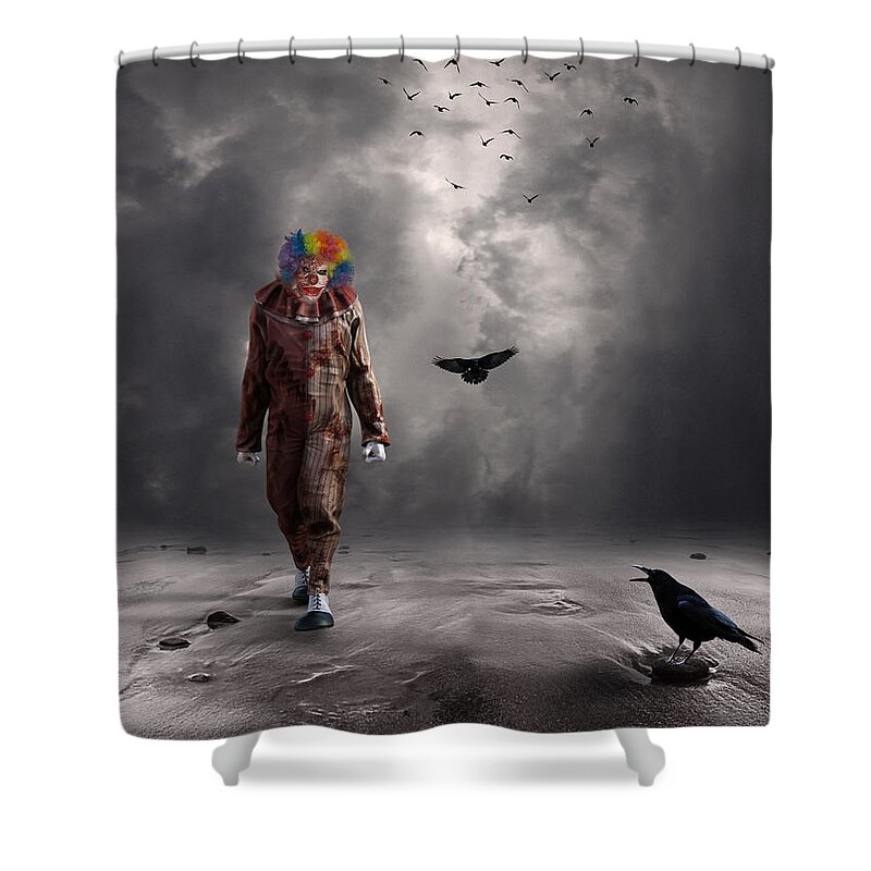 Clown Shower Curtain featuring the photograph Crazy Clown by Jim Hatch