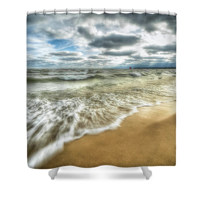 Beach Shower Curtain featuring the photograph Portage Beach by Brad Bellisle