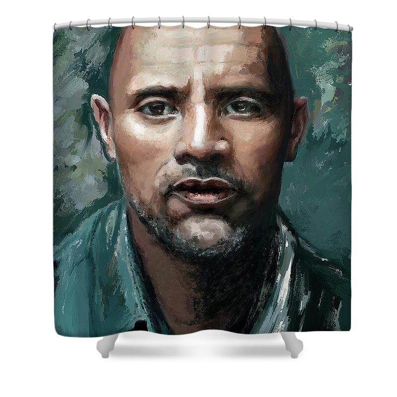 Man Shower Curtain featuring the painting Portrait of a Man by Portraits By NC