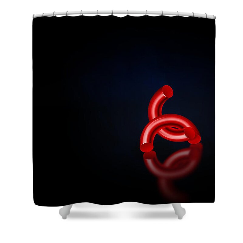 Portrait Shower Curtain featuring the digital art Portrait of a Red Thing by Paul Wear