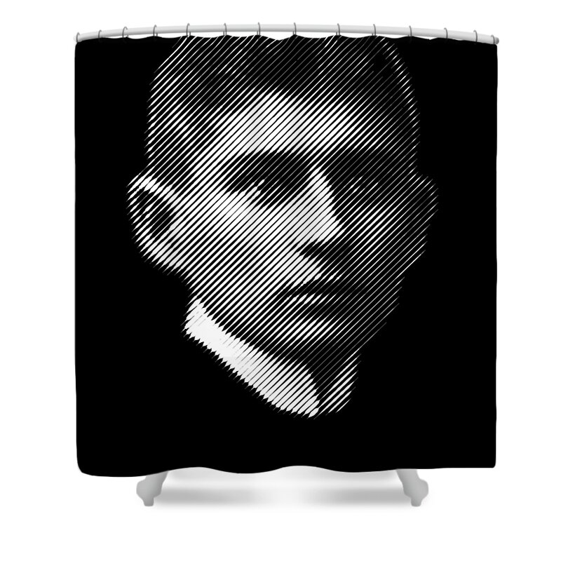 Sophisticated Shower Curtain featuring the digital art Portrait of a writer Franz Kafka  by Cu Biz