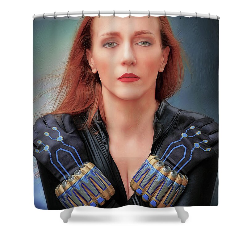 Black Widow Shower Curtain featuring the photograph Portrait of the Black Widow by Jon Volden