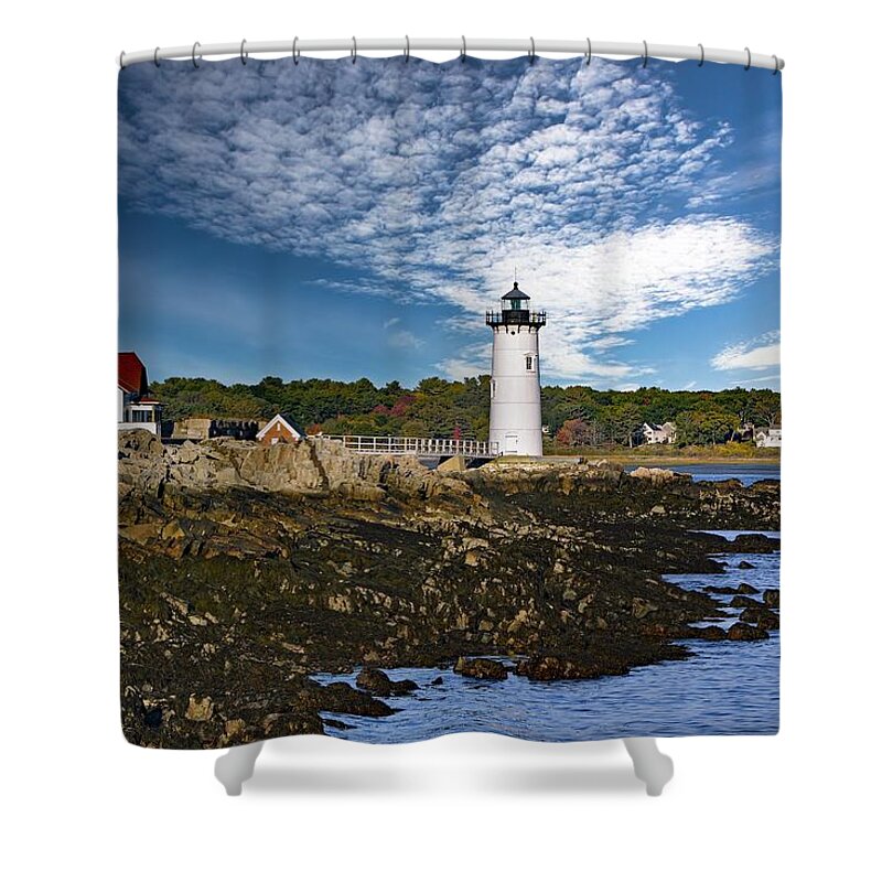 Lighthouse Shower Curtain featuring the photograph Portsmouth Harbor Lighthouse by Carolyn Mickulas