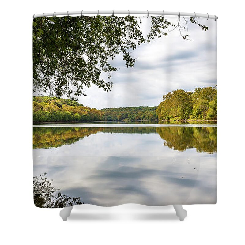 C&o Canal Shower Curtain featuring the photograph Potomac River View by Chris Spencer
