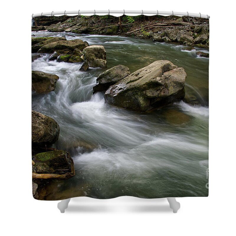 Waterfall Shower Curtain featuring the photograph Potter's Falls 16 by Phil Perkins