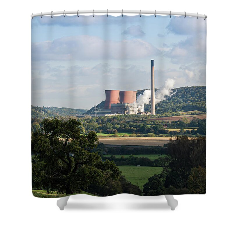 Landscape Shower Curtain featuring the photograph Power in the countryside by Average Images