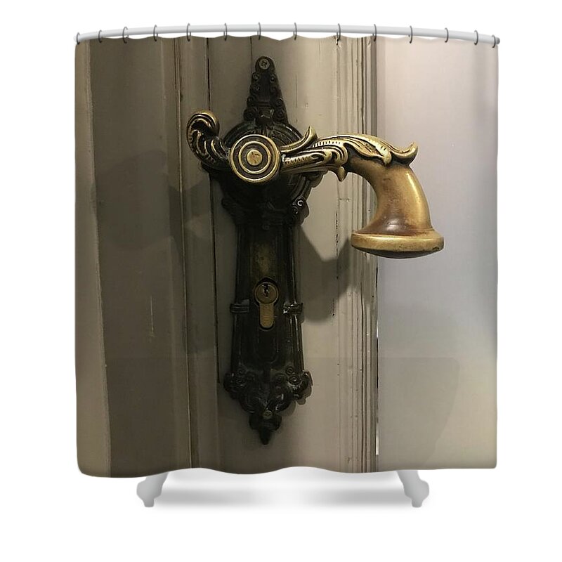 Easter European Doorknob Shower Curtain featuring the photograph Poznan2019-2 by Mary Kobet
