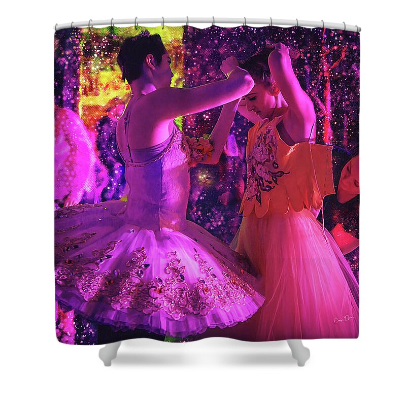 Ballerina Shower Curtain featuring the photograph Prepping Off Stage by Craig J Satterlee