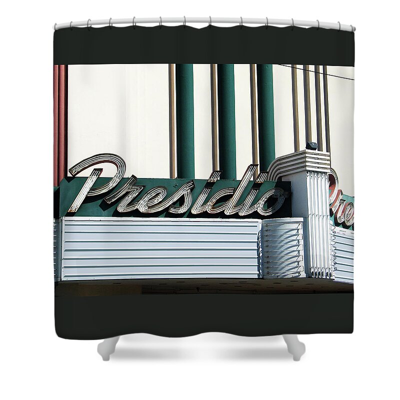 Movie Theater Shower Curtain featuring the photograph Presidio Theater San Francisco by Larry Butterworth