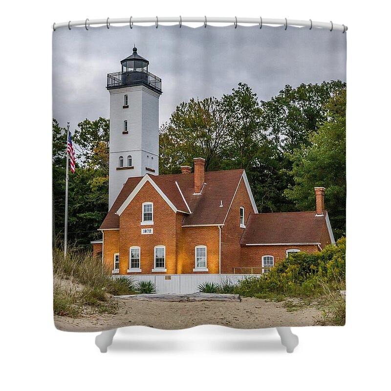 Historic Shower Curtain featuring the photograph Presque Isle Lighthouse by Kevin Craft
