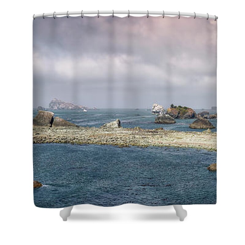 Afternoon Shower Curtain featuring the photograph Preston Island Panorama 1 by Al Andersen