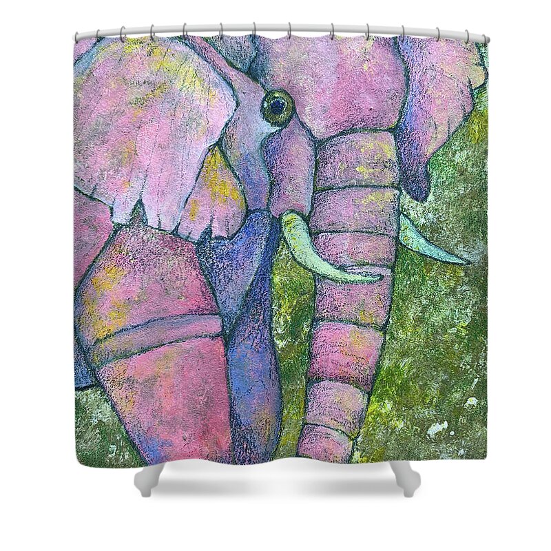 Pink Shower Curtain featuring the photograph Pretty in Pink Elephant by AnneMarie Welsh