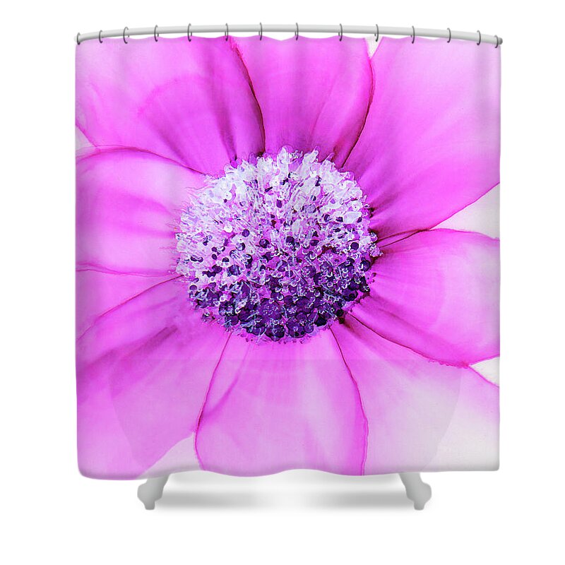 Floral Shower Curtain featuring the painting Pretty In Pink II by Kimberly Deene Langlois