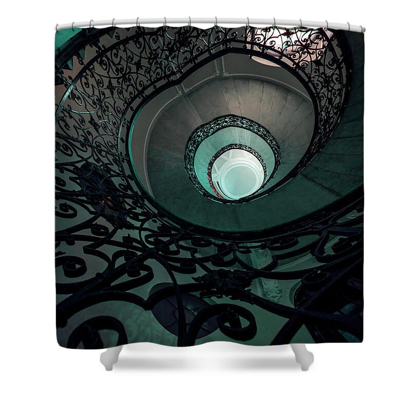 Architecture Shower Curtain featuring the photograph Pretty ornamented staircase by Jaroslaw Blaminsky