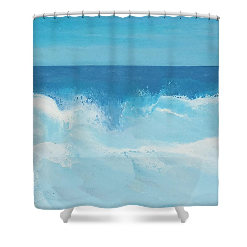 Beach Shower Curtain featuring the mixed media Private Beach by Linda Bailey
