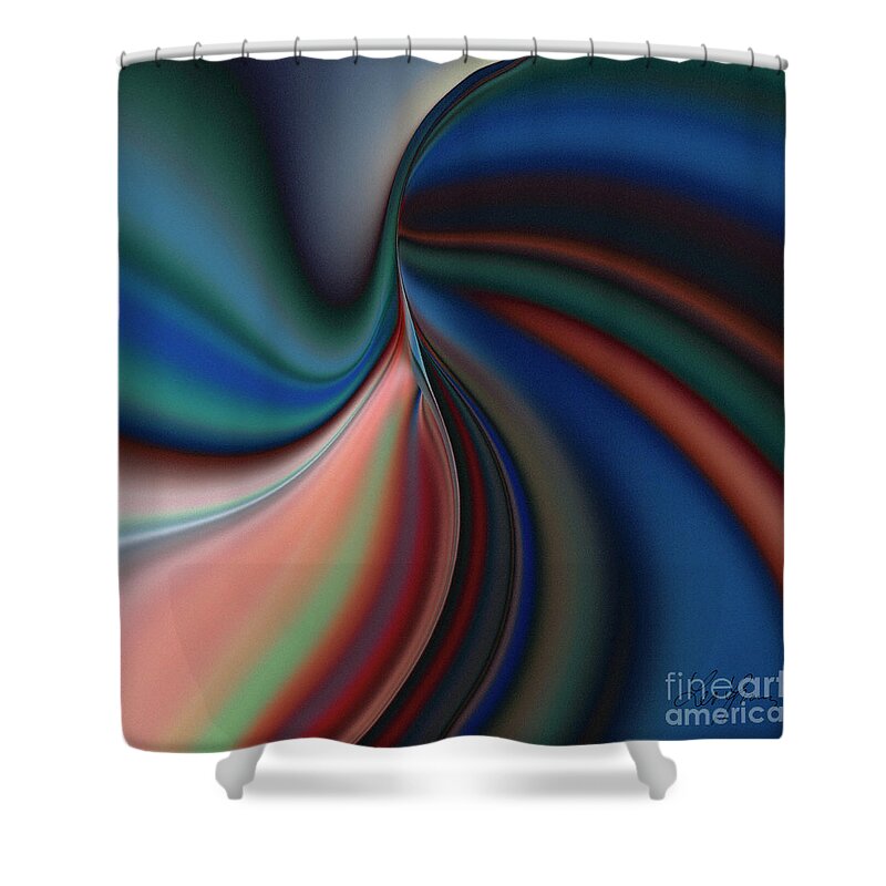 Projection Shower Curtain featuring the digital art Projection Of Positive Thinking by Leo Symon