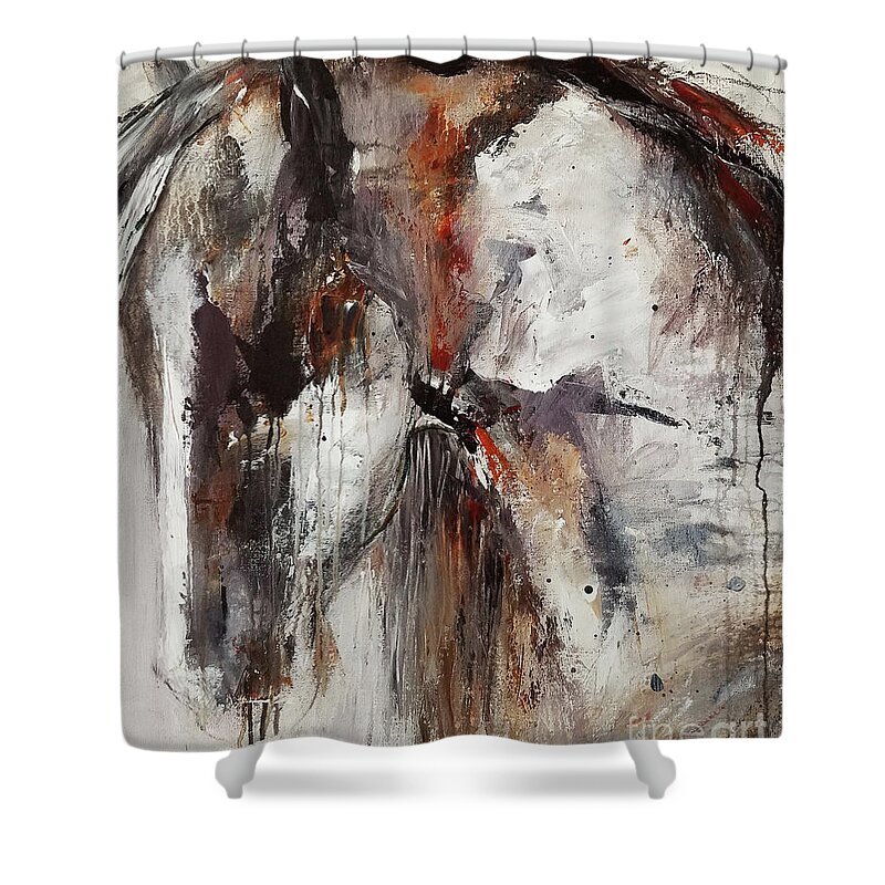Abstract Shower Curtain featuring the painting Prosper by Cher Devereaux