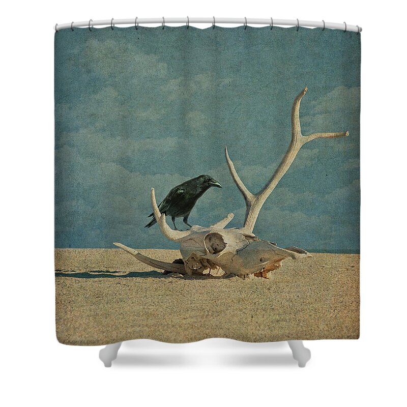 Desert Shower Curtain featuring the digital art Protector of the Bones by Sandra Selle Rodriguez