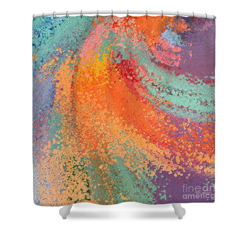 Red Shower Curtain featuring the painting Psalm 139 16. Gods Plan For Me. Bible Verse Christian Inspiration Scripture Wall Art by Mark Lawrence