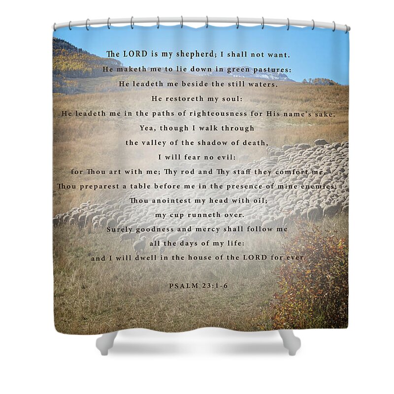 Psalm 23 Shower Curtain featuring the photograph Psalm 23 by Mary Lee Dereske