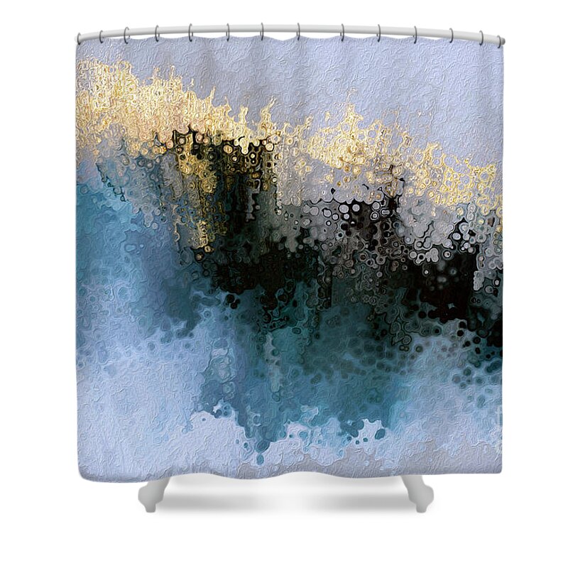 Blue Shower Curtain featuring the painting Psalm 62 8. Pour Out Your Heart To Him by Mark Lawrence