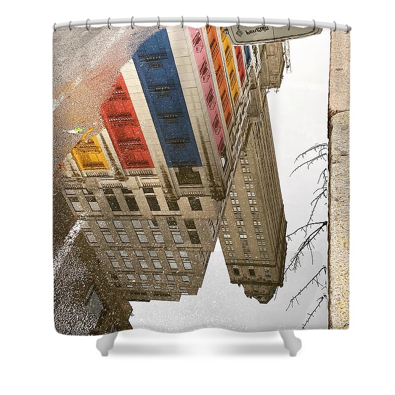Puddle reflection of Louis Vuitton on Madison Avenue Coffee Mug by